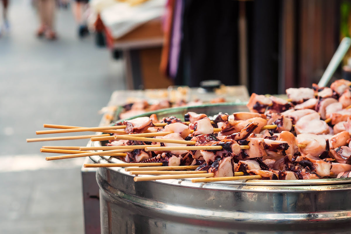 Cibo di strada coreano a Insadong, Seul