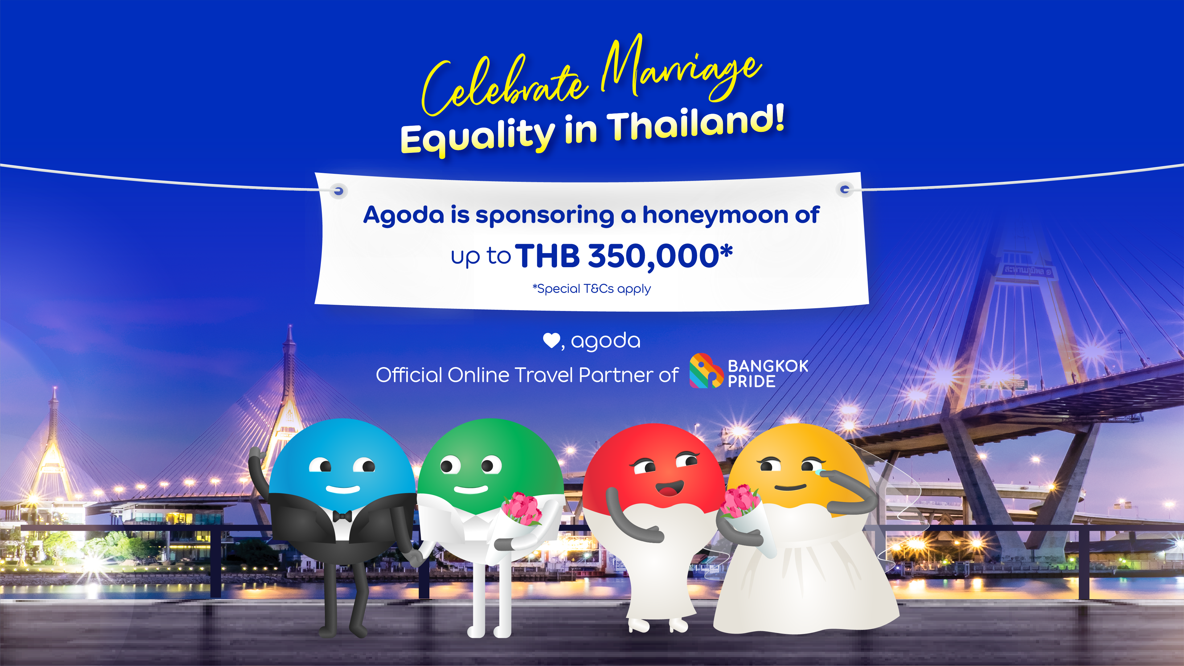 Agoda To Sponsor 350,000 THB Honeymoon to Celebrate Thai Marriage Equality