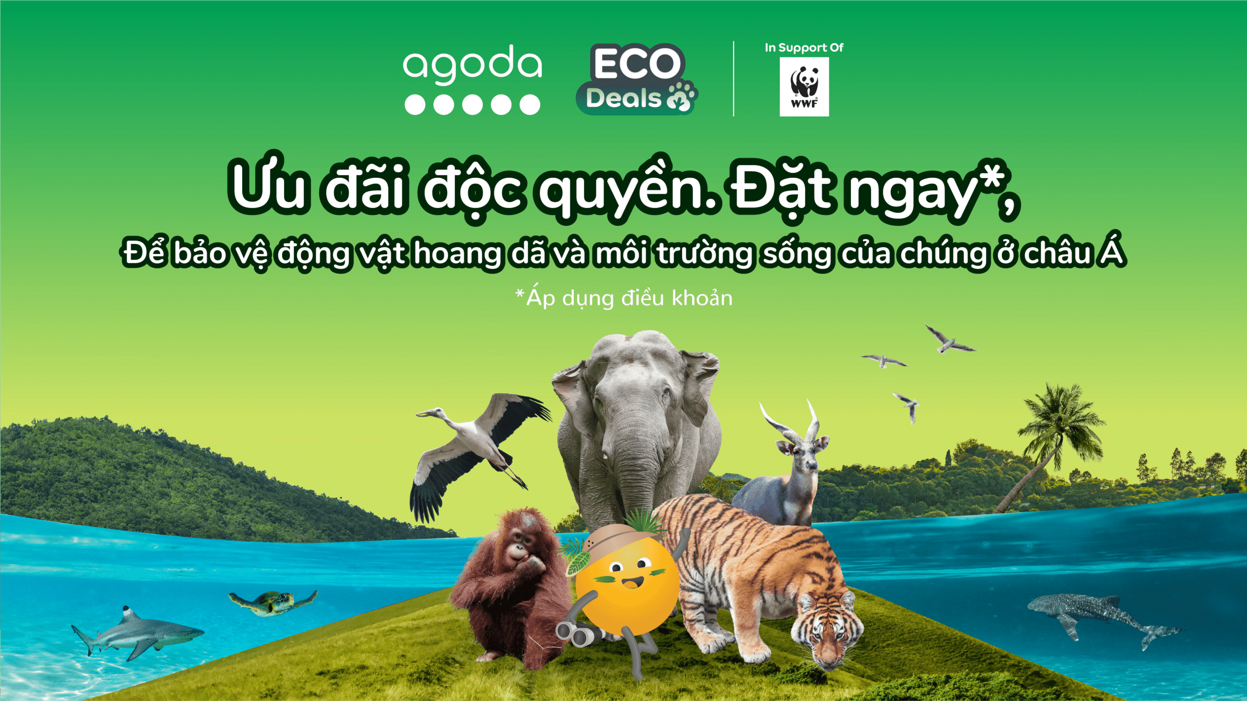 Agoda hợp tác với WWF mở rộng chương trình Ưu đãi sinh thái, cam kết hỗ trợ lên đến 1,5 triệu USD nhằm gây quỹ cho các dự án bảo tồn trên khắp 10 quốc gia ở châu Á