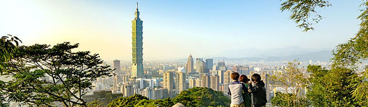 Skyline view of Taipei 101 and Beast Mountains