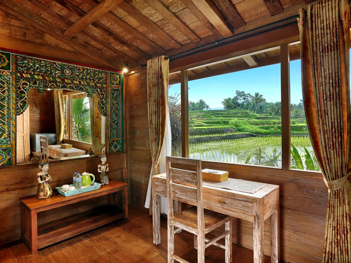 Window view of garden area at Ti Amo Bali Resort