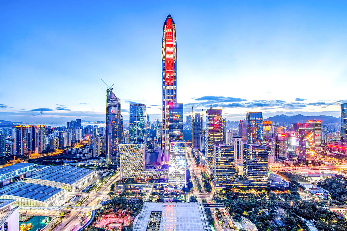 Vue de Shenzhen avec le gratte-ciel Kingkey 100