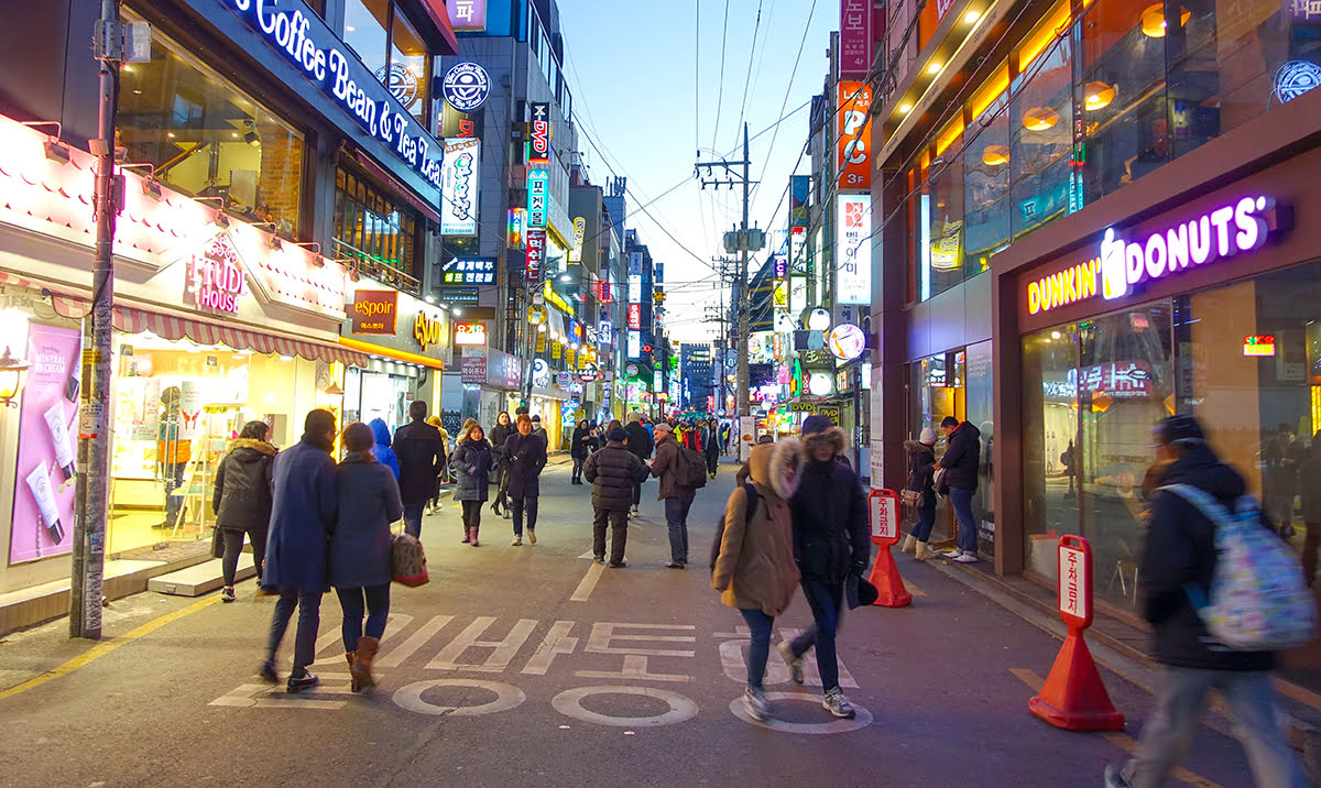 Bedste lavprishoteller i Seoul-Hongdae-Hongik University Steet