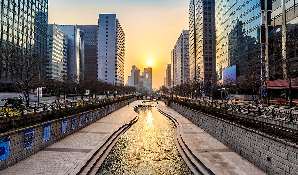 Cheonggyecheon Stream in Seoul, South Korea