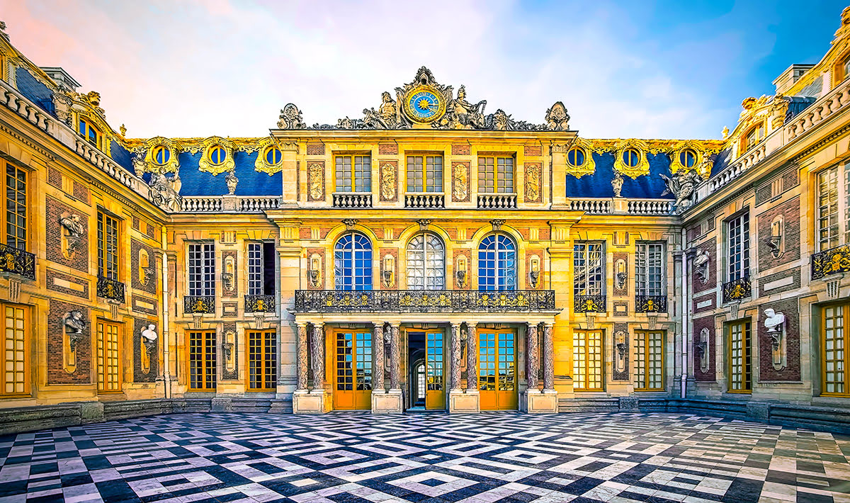 Palace of Versailles-Paris-France-marble courtyard