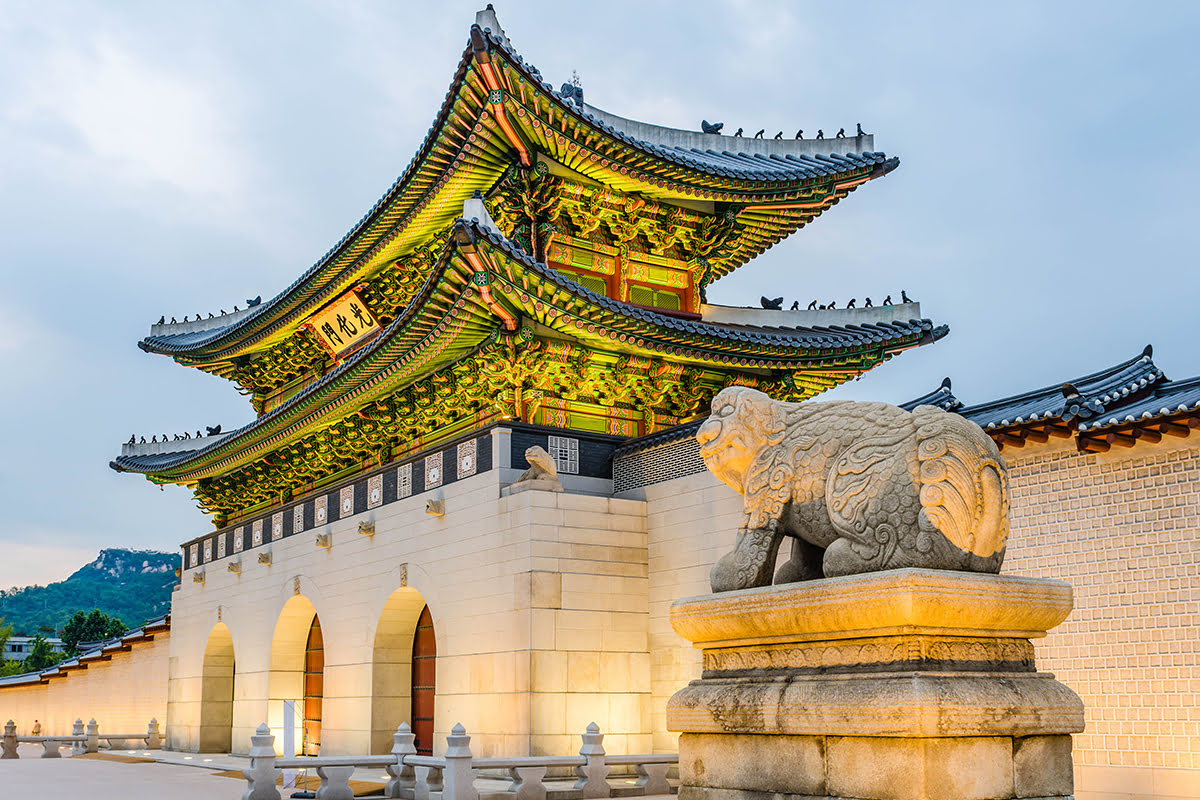 Palácio Gyeongbokgung-Palácio Seul-Gyeongbokgung-fora da propriedade