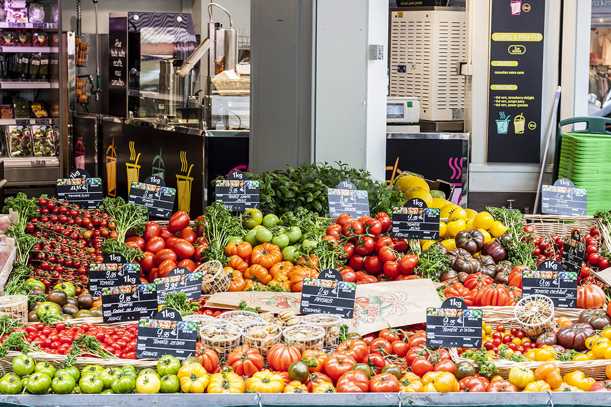 Paris markets-shopping-flea markets-France-Paris market food