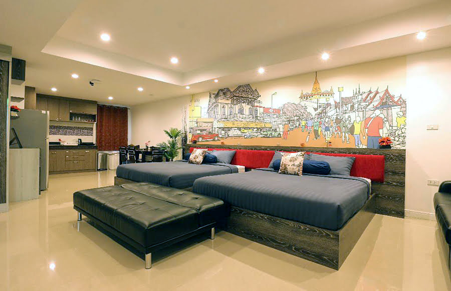 บ้านพักกลางกรุงเทพ-ที่พักในกรุงเทพ-Spacious 4 pax, 8 mins BTS, Free WIFI, Near Silom