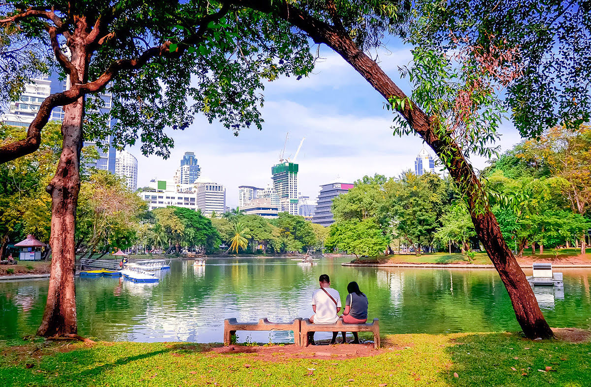 Perjalanan ke Bangkok-Thailand-green space-park