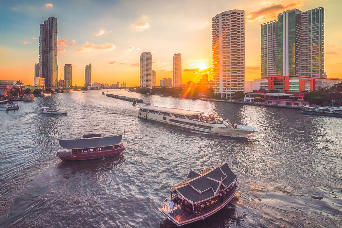 Cruises in Bangkok-ฺChao Phraya aerial view