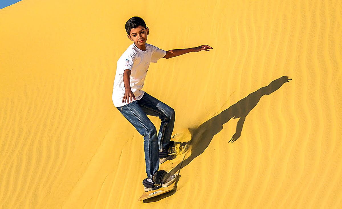 Sand surfing in Riyadh