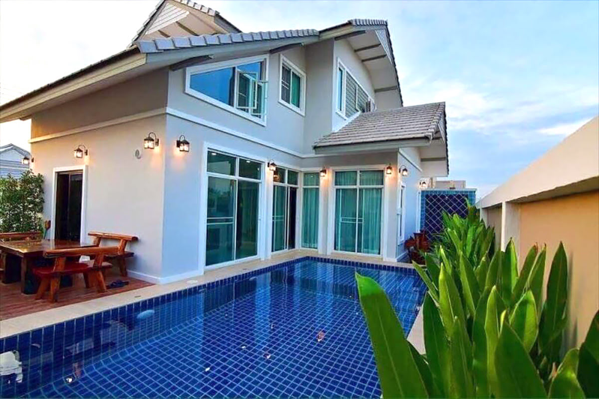 วิลลาสำหรับครอบครัวในหัวหิน-ประเทศไทย-เที่ยวทะเล-Cozy beachfront villa 3BR  - VVH8