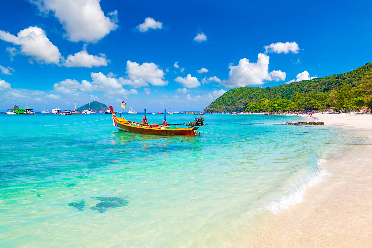 Coral island-Long tail boats