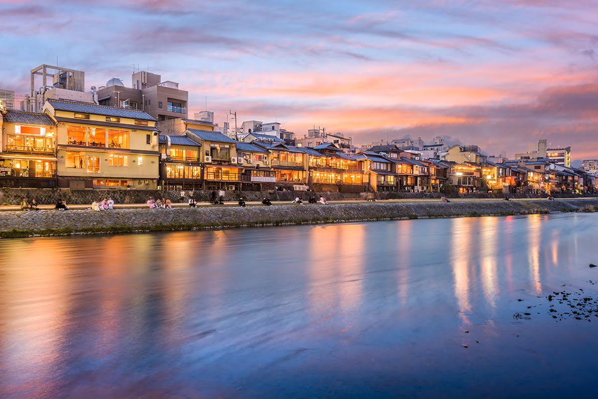 Kamo river-Kamo river at sunset