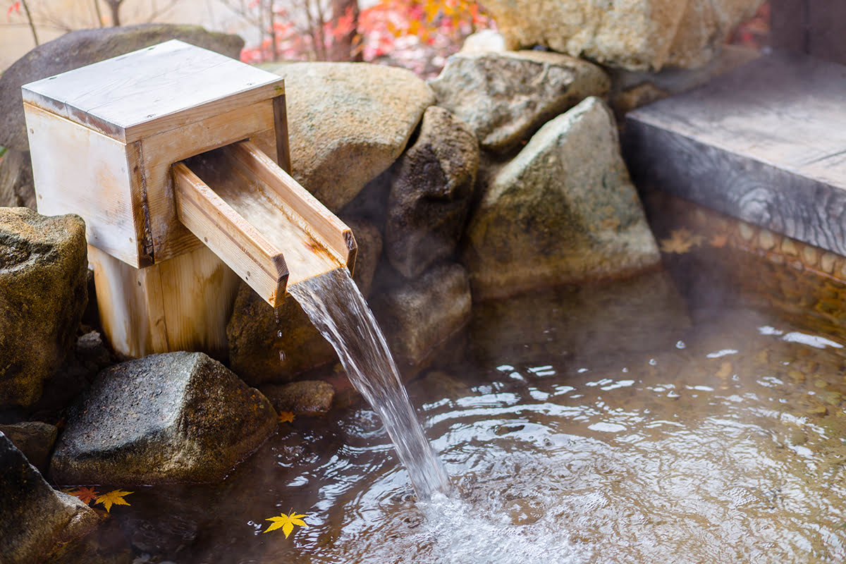 Japanese outdoor onsen