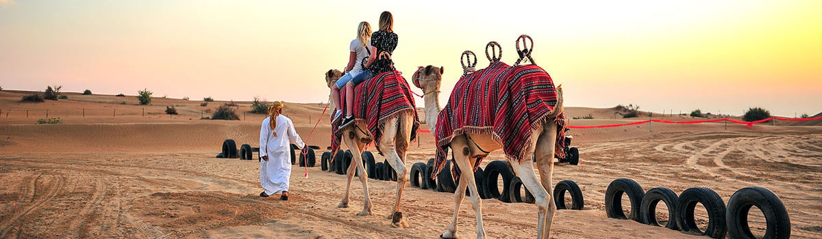 سفاري الصحراء دبي | ركوب الجمال، وبالونات الهواء الساخن، والركمجة على الكثبان الرملية!