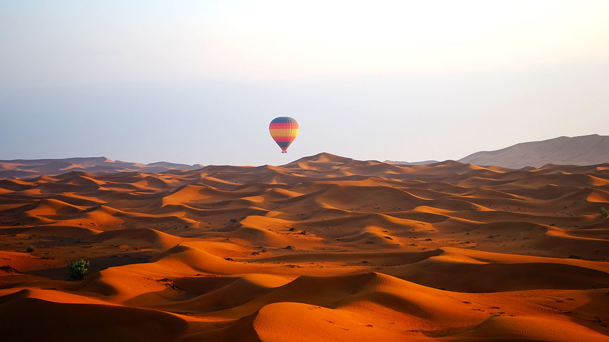 Desert Safari Dubai-camel rides-Bedouin camping-UAE-hot air balloon ride