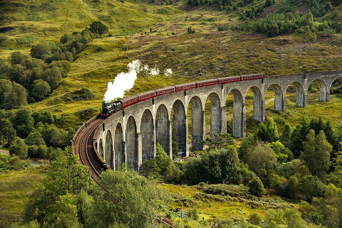 Earth Day 2020-eco-friendly vacations-train trips across Europe-Jacobite Train-Scotland