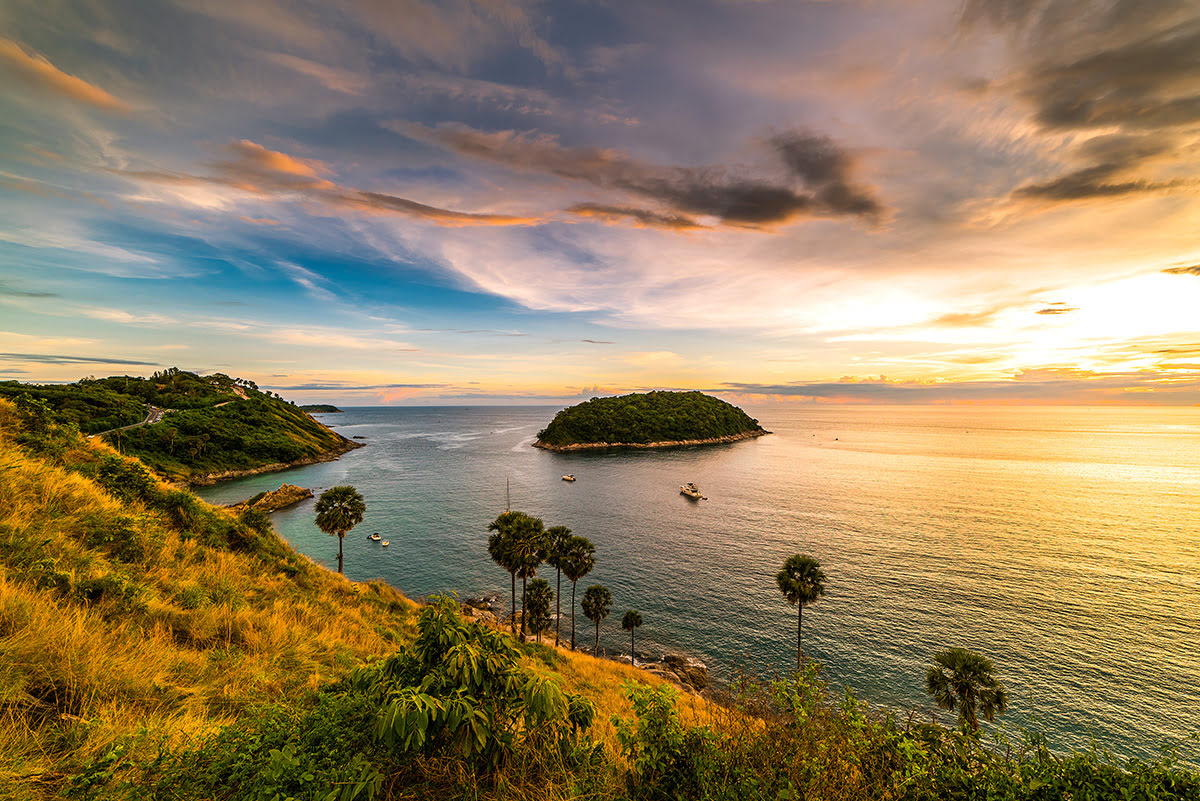 Coucher de soleil au cap Promthep, Phuket