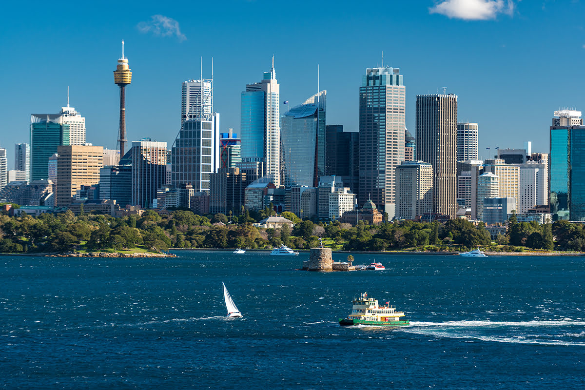 Sydney Tower-View of Sydney Harbour with Sydney harbour in the background