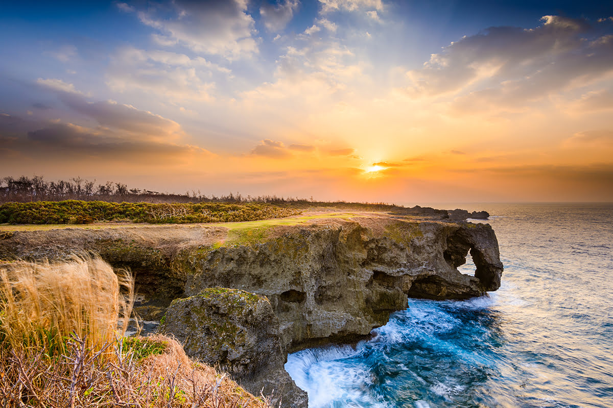 Cap manzamo, Okinawa, Japon