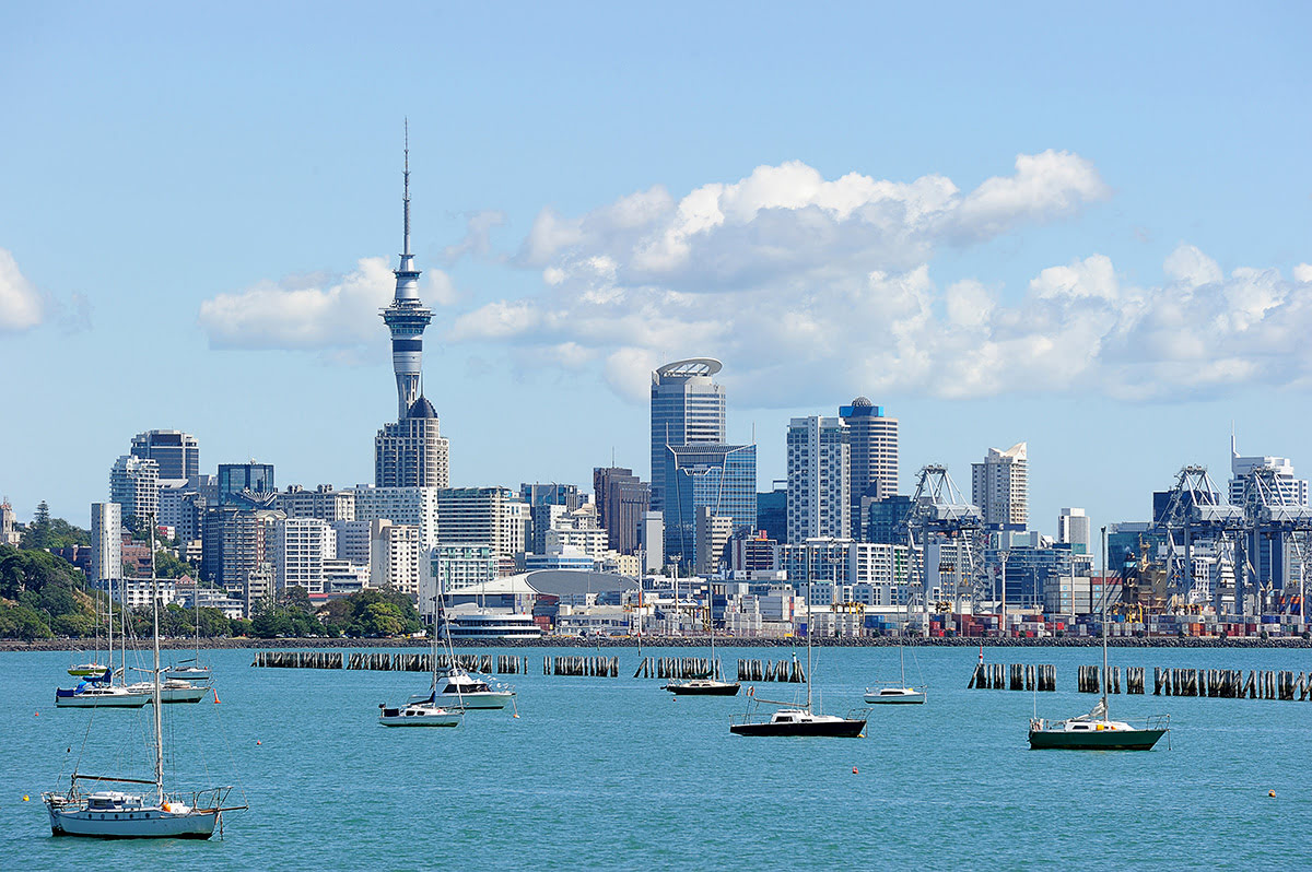 Khu trung tâm thành phố Auckland ở New Zealand