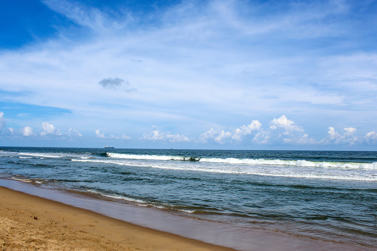 印度钦奈的滨海海滩