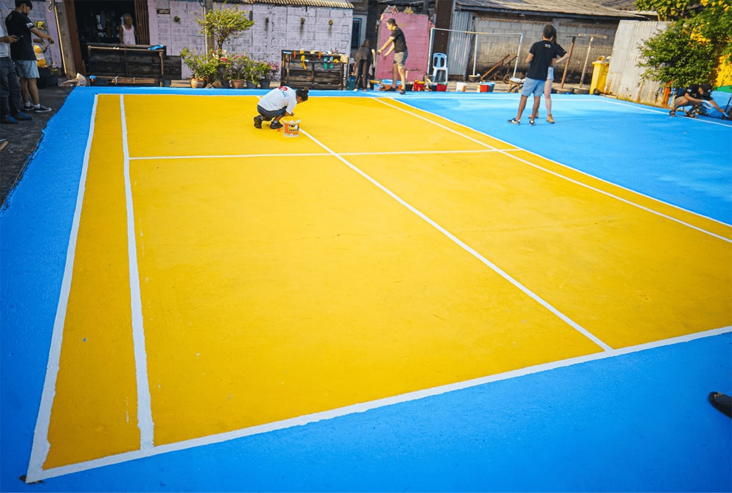 Painting a new playground for a Bangkok neighborhood