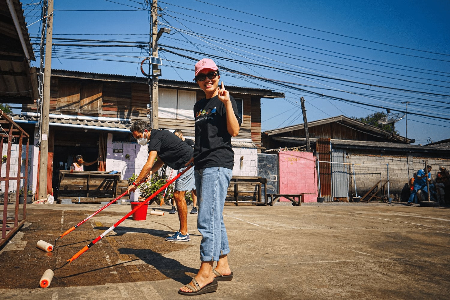 Painting a new playground for a Bangkok neighborhood