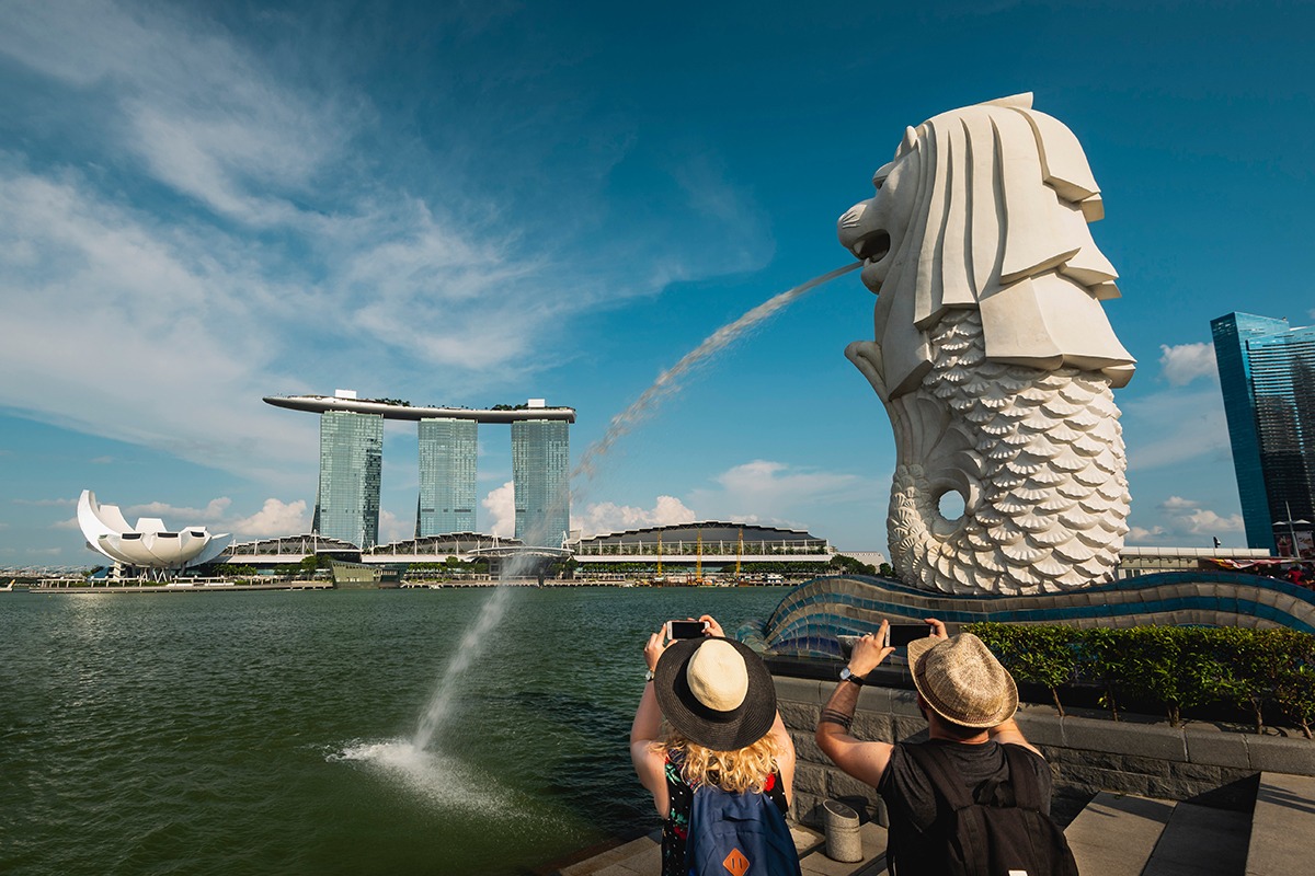 The Merlion, the official mascot of Singapore