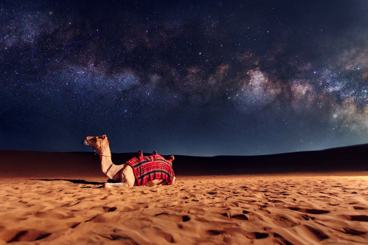 Dubai night sky