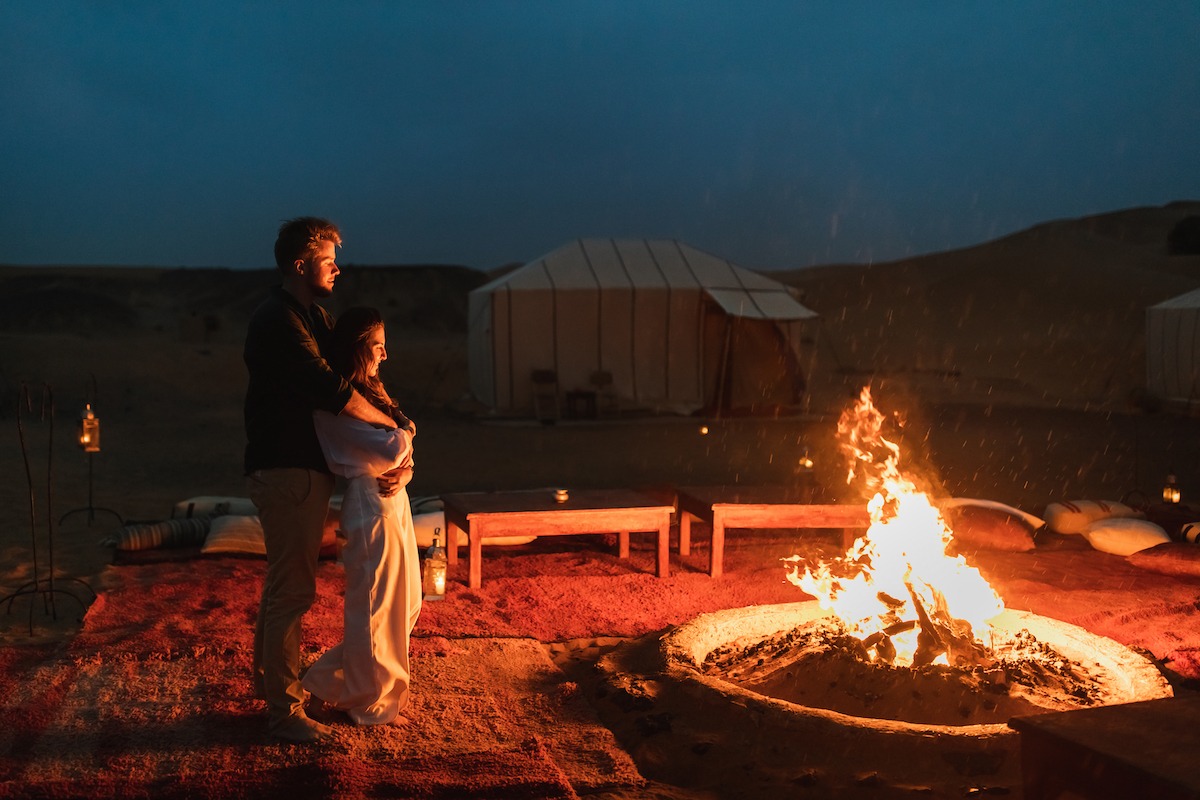 Lovers in desert