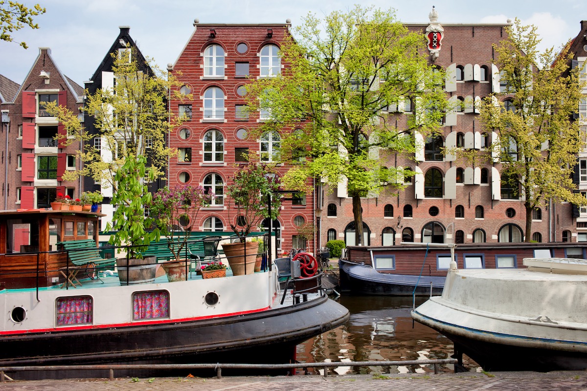 คลอง Brouwersgracht เมืองอัมสเตอร์ดัม ประเทศเนเธอร์แลนด์