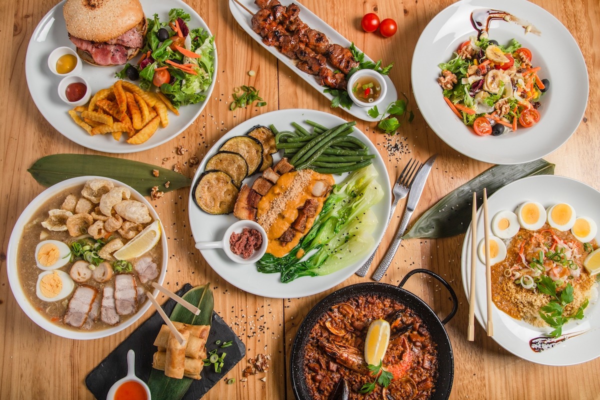 مجموعة متنوعة من أطباق الطعام الفلبينية