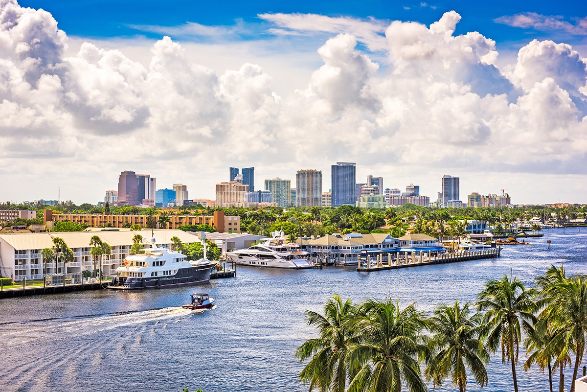 Skyline von Fort Lauderdale, Florida, USA.