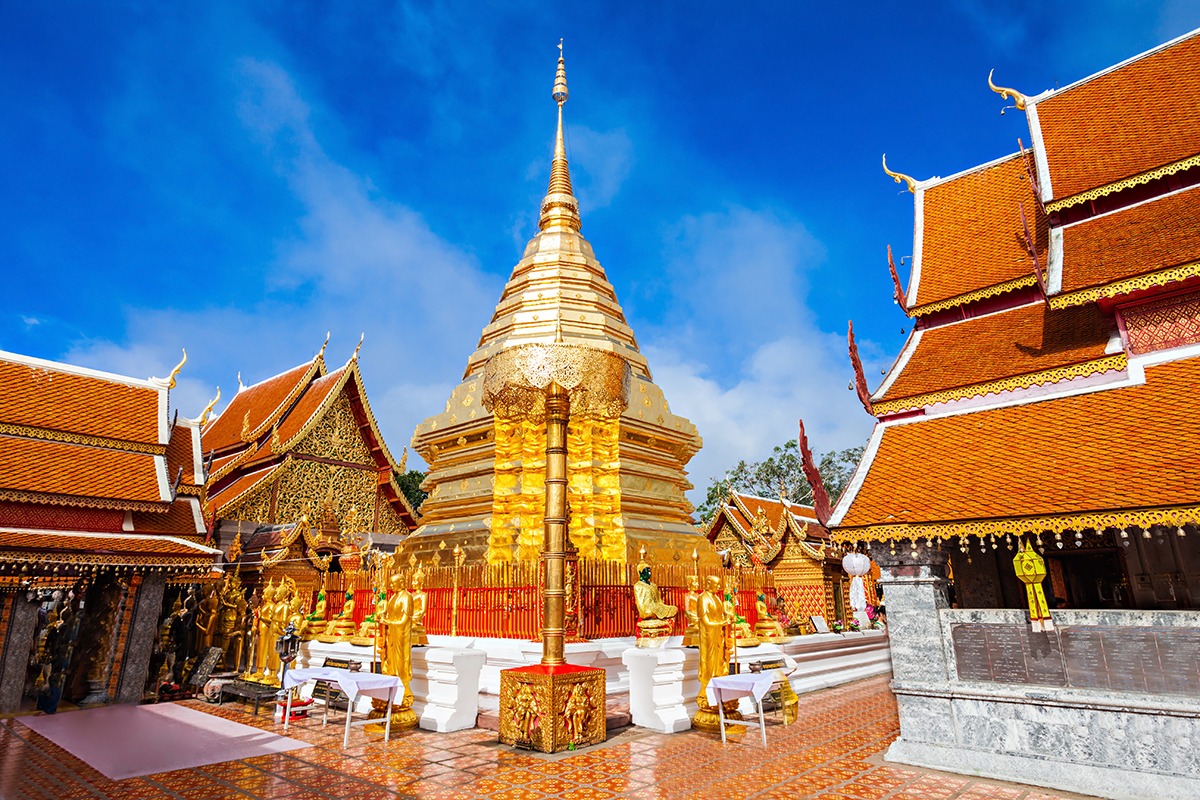 วัดพระธาตุดอยสุเทพในจังหวัดเชียงใหม่ประเทศไทย