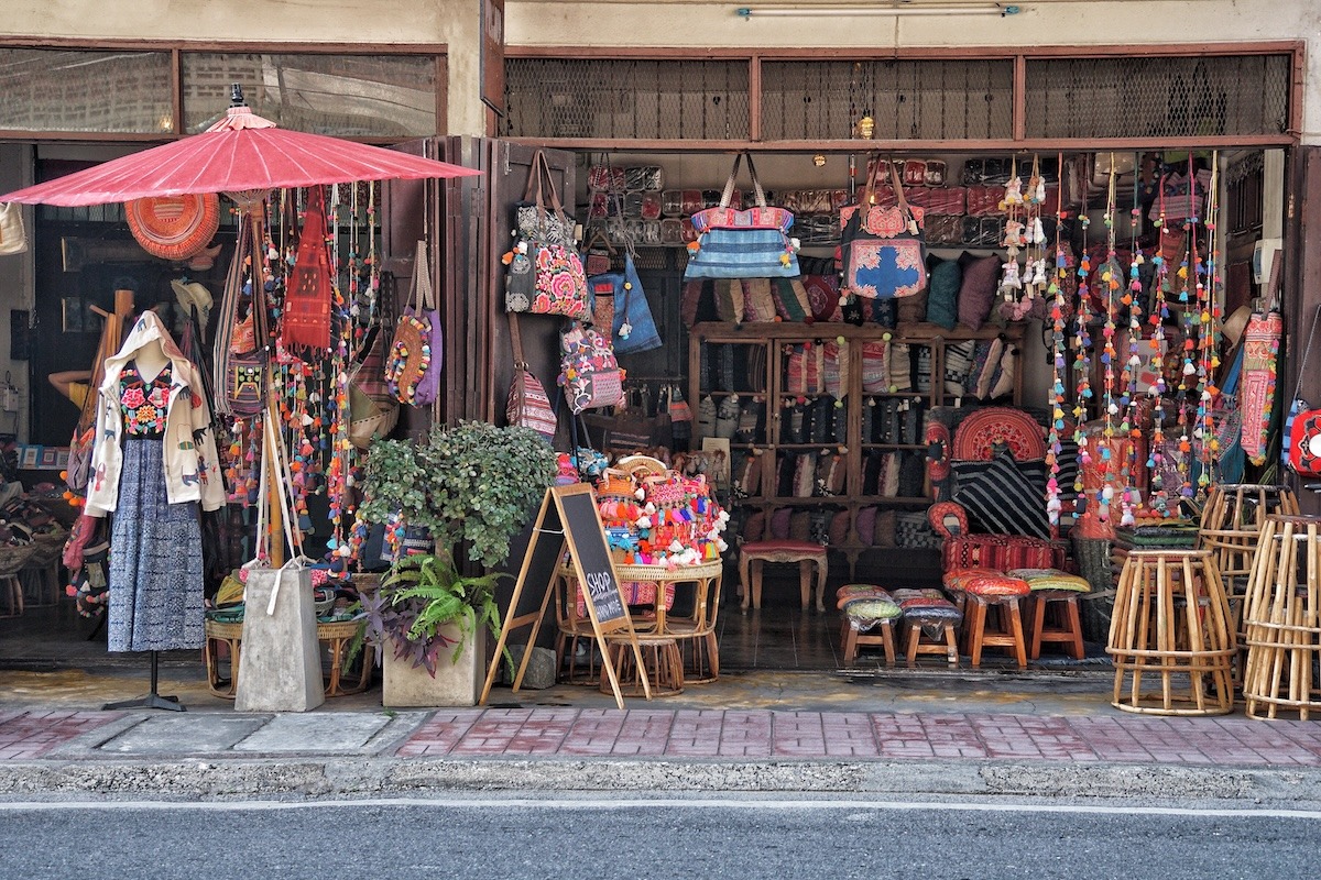 Street crafts shops in Chiang Mai