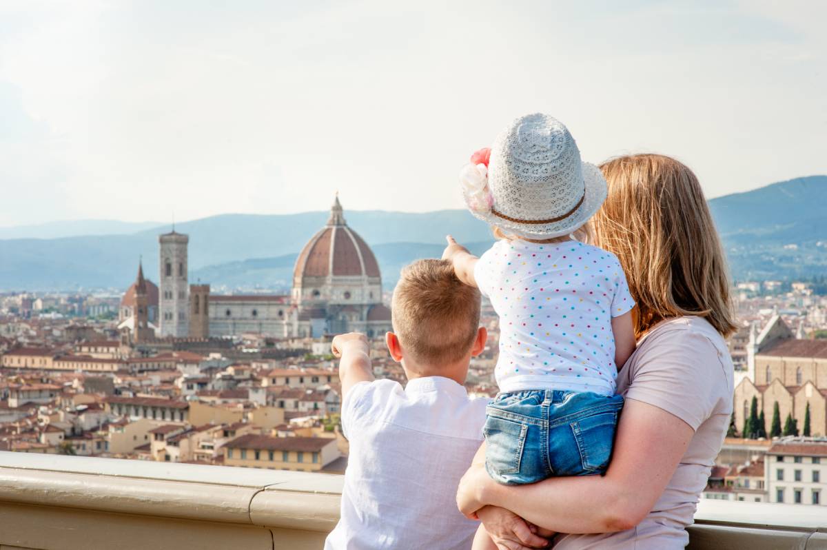 Familie, Florenz, Italien