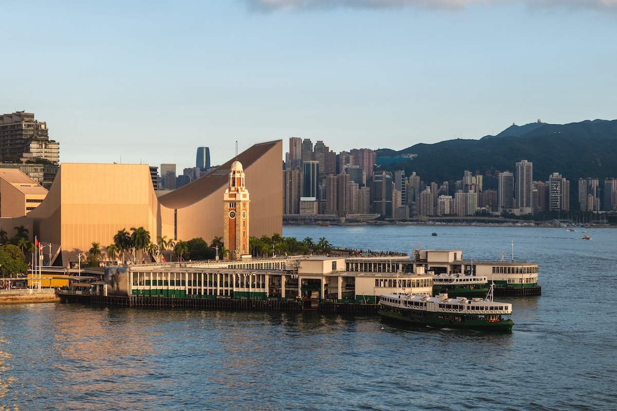 Menara Jam di pantai selatan Tsim Sha Tsui, Kowloon, Hong Kong