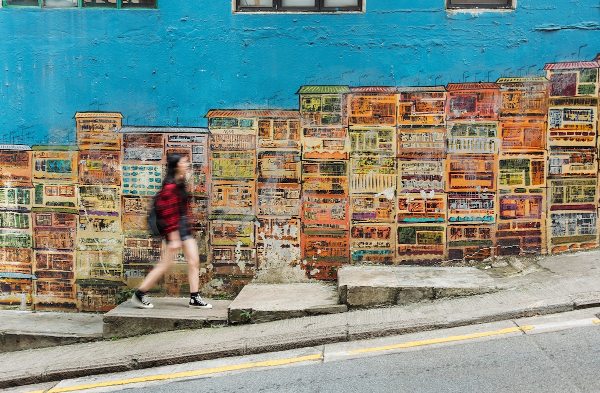 الكتابة على الجدران في الشوارع، هونغ كونغ