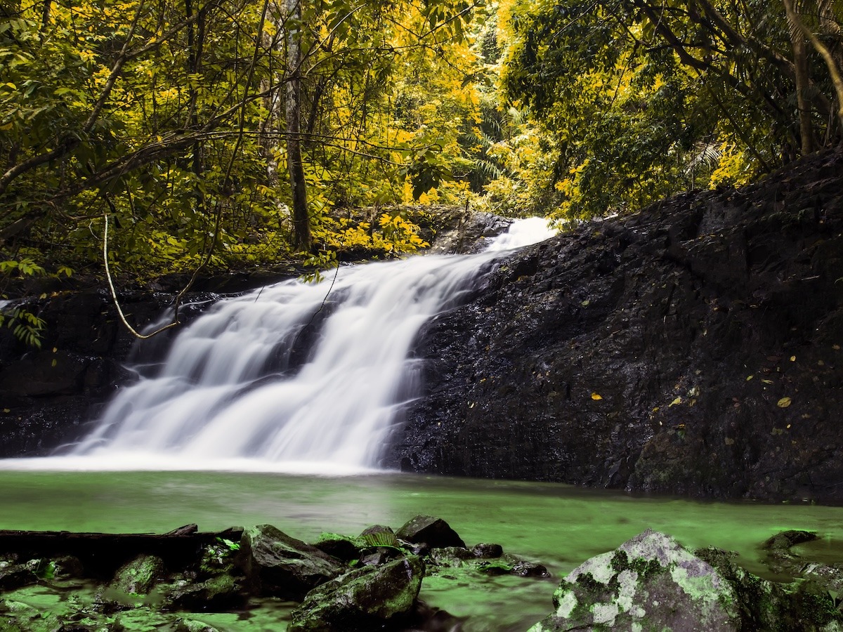 Huai Sa Khe Waterfall in Khao Phanom Bencha National park, Krabi, Thailand