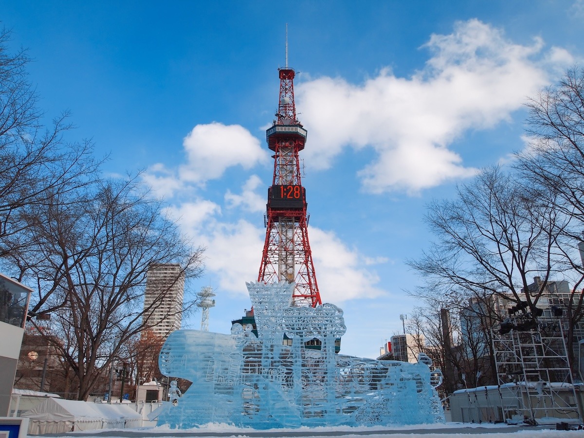 Menara TV Sapporo di musim dingin