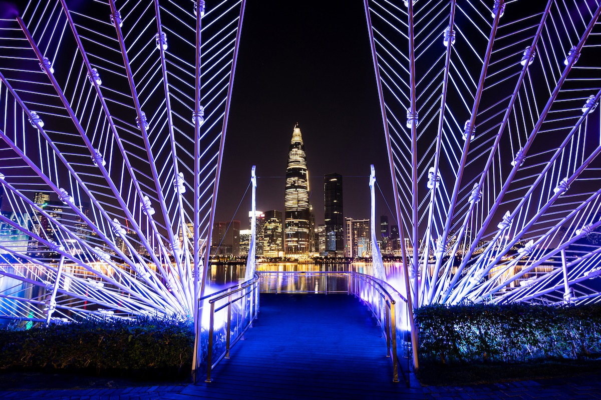 Shenzhen Bay Park bei Nacht