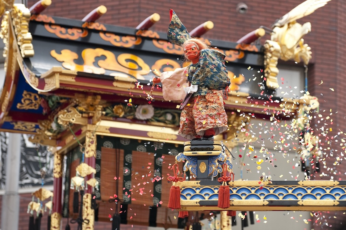 Japanisches Marionetten- oder Puppenspiel, Frühlingsfest in Takayama