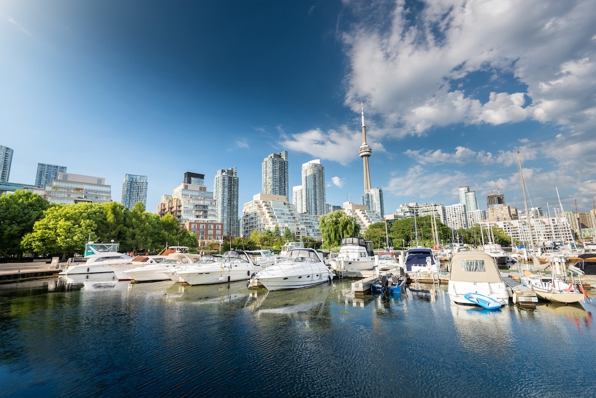 Skyline von Toronto von der Harbourfront aus