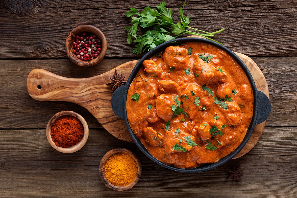 Butter chicken curry dish