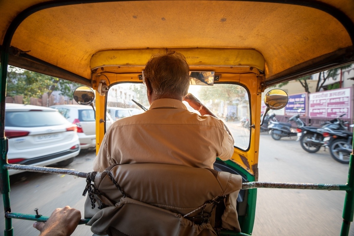 Autorickshaw ride in India
