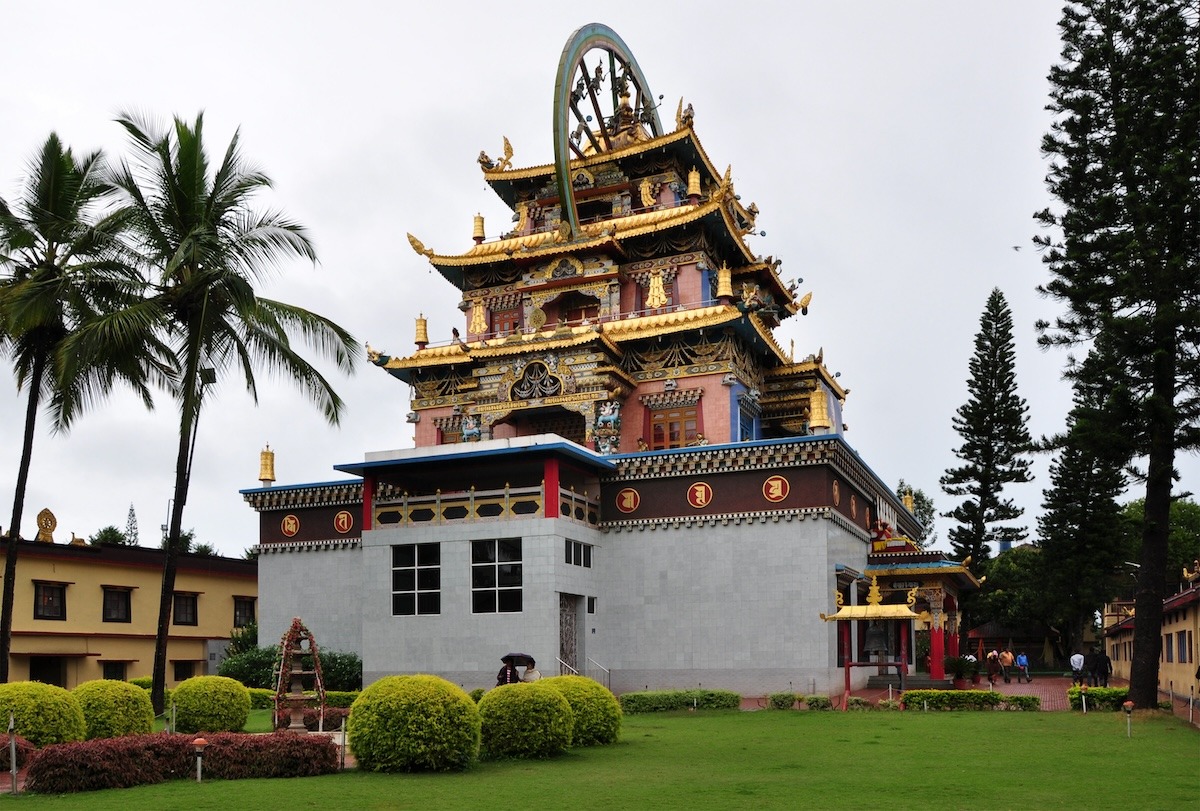 Goldener Tempel, Namdroling-Kloster in Bylakuppe, Karnataka, Indien