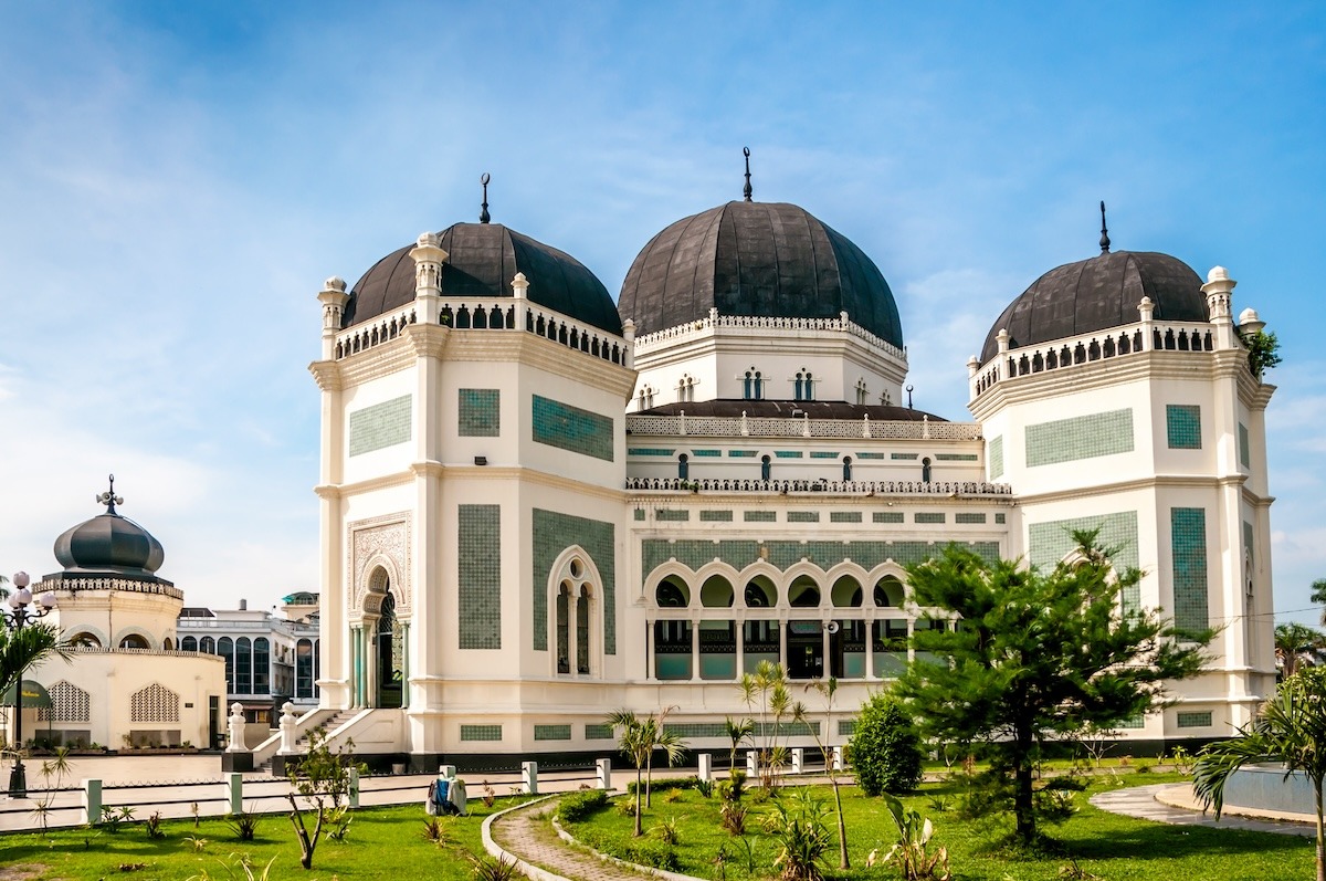 Architecture of Grand Mosque in Medan
