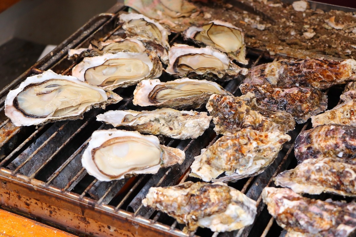 Japanese grilled oysters